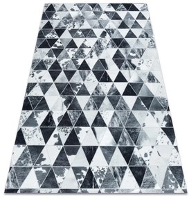 Koberec PATCHWORK 21722 sivý - imitácia kože krava, trojuholníky