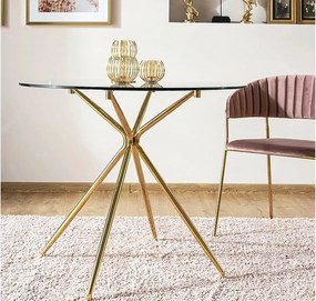 Jedálenský stôl Azalia 80 cm číry/zlatý