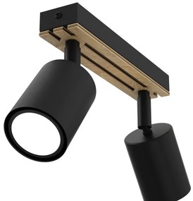 Bodové svietidlo TERRA 2xGU10/8W/230V čierna/dub
