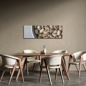 Obraz - pistácie (s hodinami) (90x30 cm)