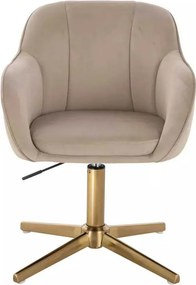 LuxuryForm DESIGN Stolička AVOLA VELUR na zlatom kríži - latte