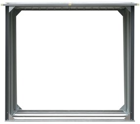 Záhradná kôlňa na drevo z pozinkovanej ocele 172x91x154 cm sivá