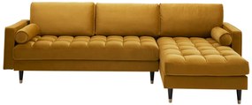 Rohová sedačka Cosy Velvet II horčicovo žltý zamat