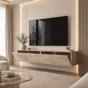 ZÁVESNÝ TV STOLÍK ELEGANTE TRAVERTÍN 200 cm