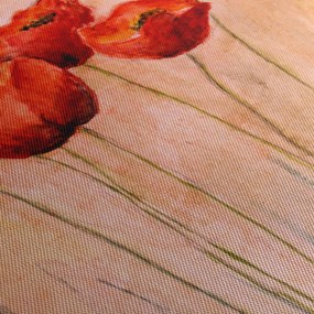 Obraz - Červené tulipány (120x50 cm)