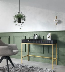 Toaletný stolík Nova čierny (T104), čierna/zlatá