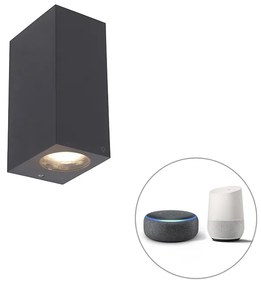 Inteligentná nástenná lampa sivá plastová vrátane 2 Wifi GU10 - Baleno
