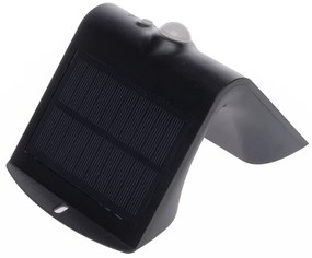 Exteriérové solárne nástenné LED svietidlo Butterfly, 1x LED 1,5w, čierna, pohybový senzor