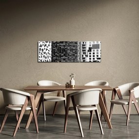 Obraz čiernobiele architektúry (s hodinami) (90x30 cm)
