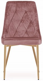 Stolička IMOLA - ružový zamat / nohy vo farbe dreva x 3 9401 71 00 00