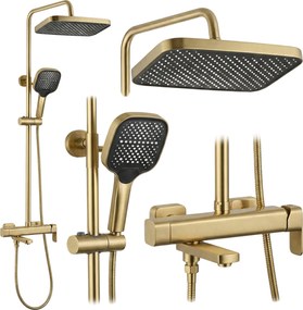 Rea Arlo, sprchový set s vaňovou výlevkou, zlatá matná, REA-P7441