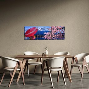 Obraz - Výhľad na vrchol, Japonsko (s hodinami) (90x30 cm)