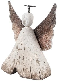 Dekorácia drevená figúrka anjel Angel Rustic S - 8*3*9 cm