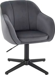 LuxuryForm DESIGN Stolička AVOLA VELUR na čiernom kríži - tmavosivá