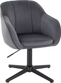 LuxuryForm DESIGN Stolička AVOLA VELUR na čiernom kríži - tmavo šedá