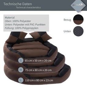 Petstuff pelech pre psa, čierno- hnedý, 65 x 50 x 20 cm