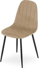 Set štyroch jedálenských stoličiek PADVA zamatové hnedé / čierne nohy (4 ks)