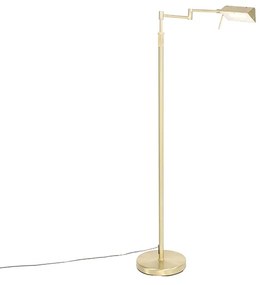 Stojaca lampa mosadz vrátane LED s dotykovým stmievačom - Notia