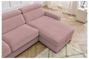 Ružová rozkladacia rohová pohovka (variabilná) Monaco – Bobochic Paris