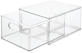 Transparentný úložný box iDesign The Home Edit, 34 x 25,3 x 15,4 cm