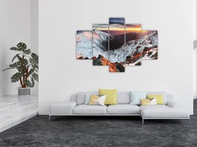 Obraz - Zimná horská panoráma (150x105 cm)