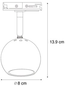 Moderné 1-fázové koľajnicové bodové svetlo čierne so zlatom - Gissi
