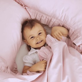 Junior obliečky s volánikmi sýto ružová 100x135cm