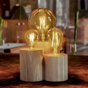 Spot-Light 2266374 - Stolová lampa VINCENT 3xE27/15W/230V dub