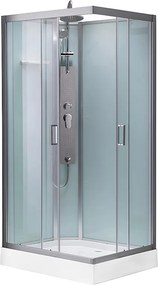 BPS-koupelny Hydromasážny box HYD-AL120 pravý, 120x80 cm, kartáčovaný chróm/transparent