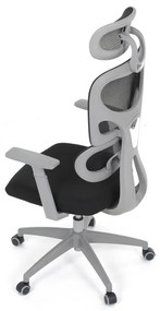 Kancelárska ergonomická stolička GRANT II — sieť, látka, sivá/čierna