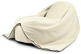 Krémový detský sedací vak z textílie buklé Cocoon 100 – SLOWDOWN