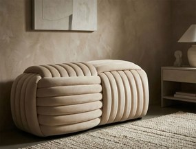 Lavice Softy 90 cm samet krémová