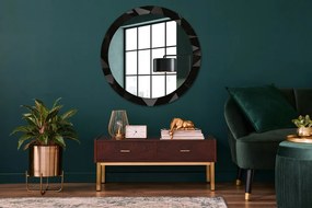 Okrúhle dekoračné zrkadlo s motívom Abstraktný čierny fi 90 cm