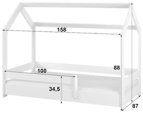 Detská domčeková posteľ LITTLE HOUSE - dub sonoma - 160x80 cm