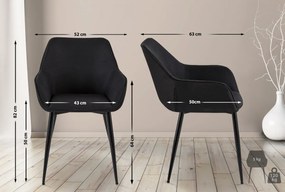 Jedálenská stolička látka Vessa - čierna