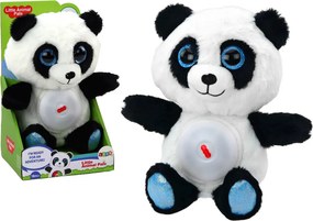 LEAN Toys Medvedík panda uspávačka s lampičkou a uspávankami plyšový 30 cm