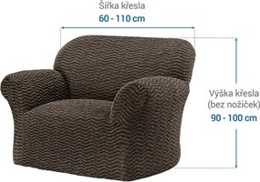 Bielastické poťahy CRISTINA oriešková kreslo (š. 60 - 110 cm)