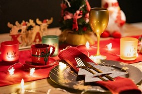 Vianočný obal na príbor TRE 6 ks sivý