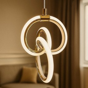 Toolight Toolight, LED závesné svietidlo, 11W, 3000K, LHJ092-1CP, zlatá lesklá, OSW-60041