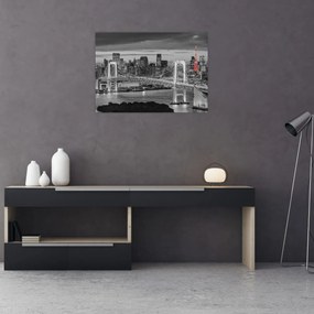 Obraz - Veľkomesto s červenou vežou (70x50 cm)