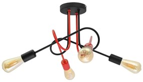 Prisadený luster OXFORD 4xE27/15W/230V čierna/červená