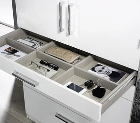 Šatníková skriňa Homburg, 181 cm, biela/lesklá biela