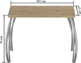 Vintino Jedálenský stôl ELIANO 101 × 67 cm – dub artisan/ chróm