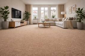 Metrážny koberec Bingo 8K63 hnedý, na mieru, šíře 4m, hnedá, filc, chodba / predsieň, Vorwerk