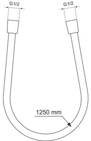 Sprchová hadica Ideal Standard plast 125 cm x 1/2" magnetic grey BE125A5