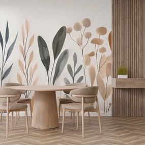 Fototapeta - Zemitý minimalistické rastliny I. (147x102 cm)