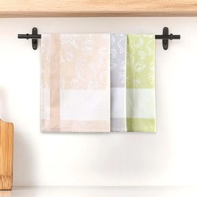 KUCHYNSKÉ UTIERKY SKRZA SADA 3KS 50X70 CM VZOROVANÉ