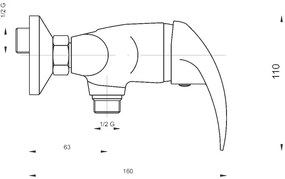 Novaservis Titania Lux, sprchová batéria bez príslušenstva 150 mm, chrómová, 91060/1,0