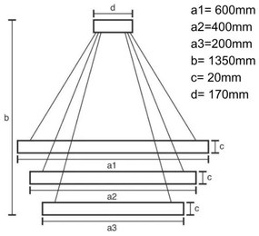 LED Stmievateľný luster na lanku LED/90W/230V 3000-6500K + DO
