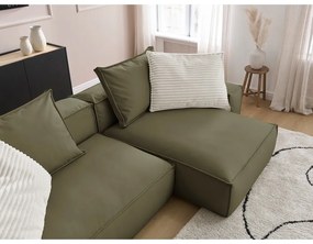 Zelená rohová pohovka z imitácie kože Boheme – Bobochic Paris